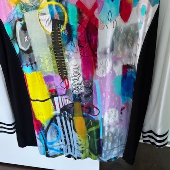 Simply Art by DOLCEZZA sz M long top tunic multicolour abstract art pattern - Picture 15 of 16